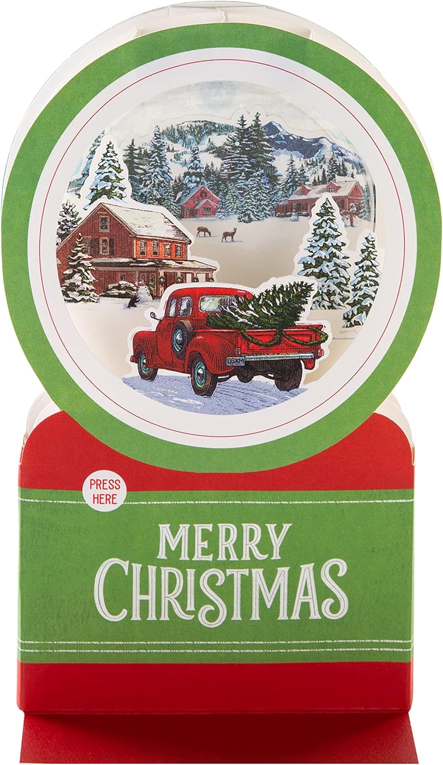 3D Pop-Up Musical Winter Journey Snowglobe Design Christmas Card
