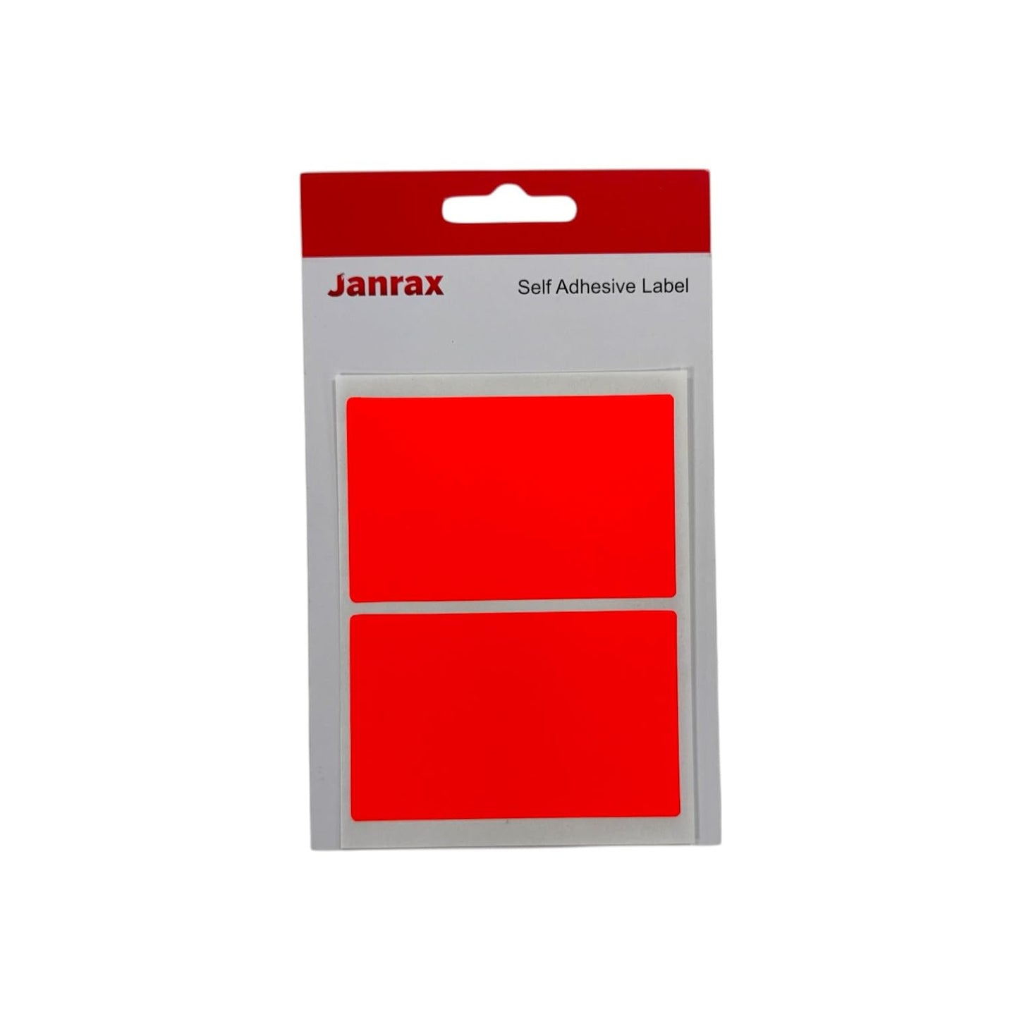 Pack of 80 Fluorescent Red 50x80mm Rectangular Labels