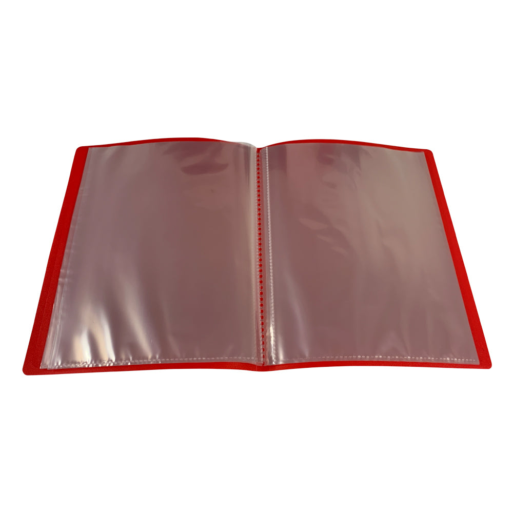 Pack of 10 A5 40 Pocket Red Flexible Cover Display Books