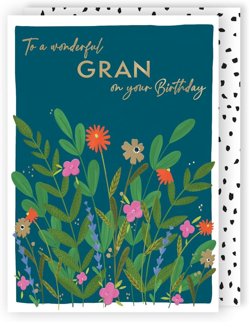 Flower Power! Wonderful Gran Contemporary Birthday Card