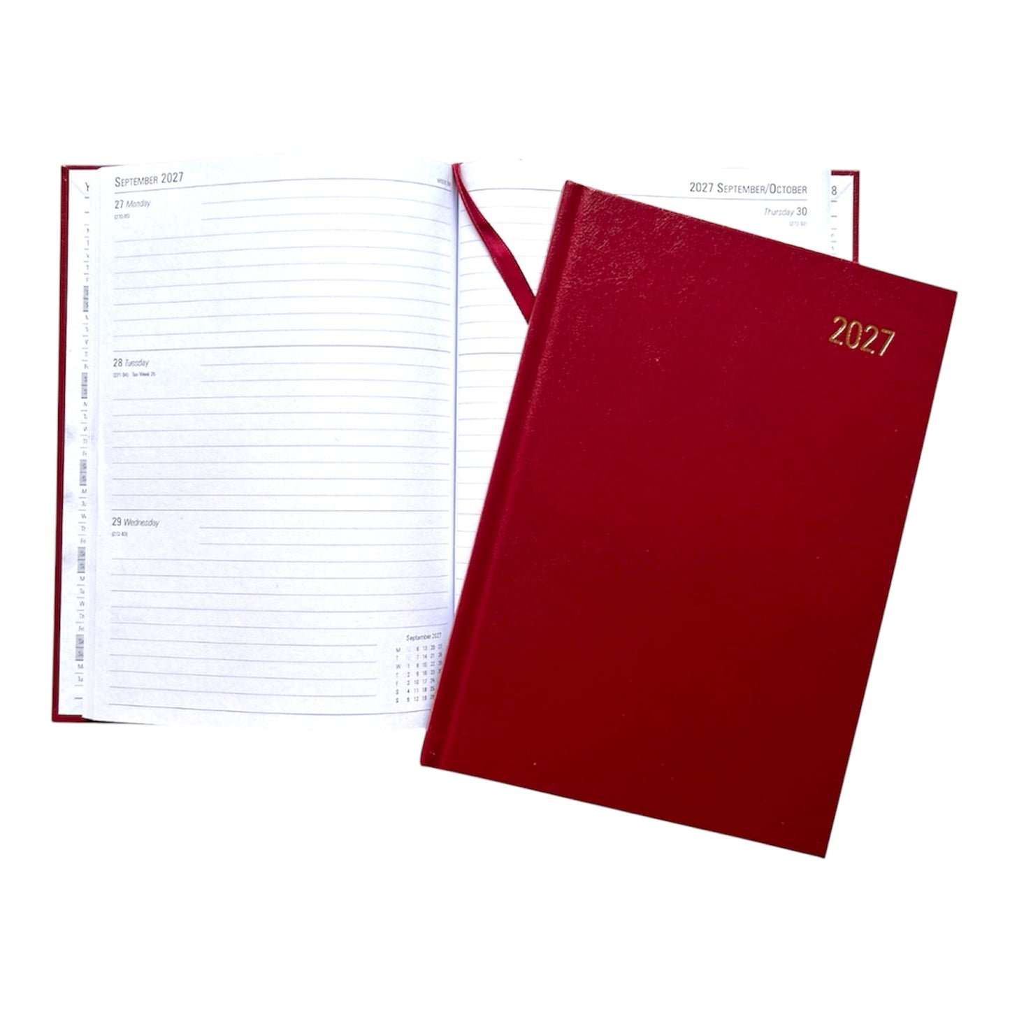 Janrax 2027 A5 Week To View Burgndy Desk Diary