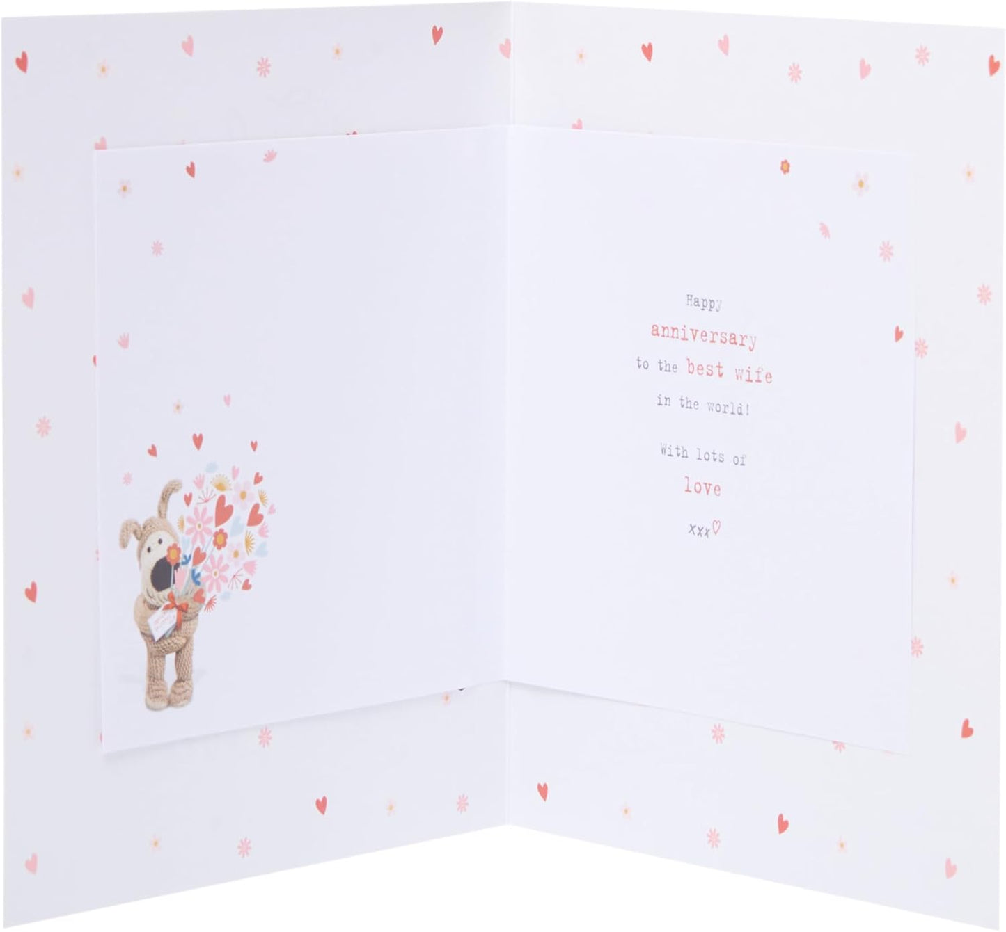 Boofle Holding A Bouquet Wife Wedding Anniversary Card