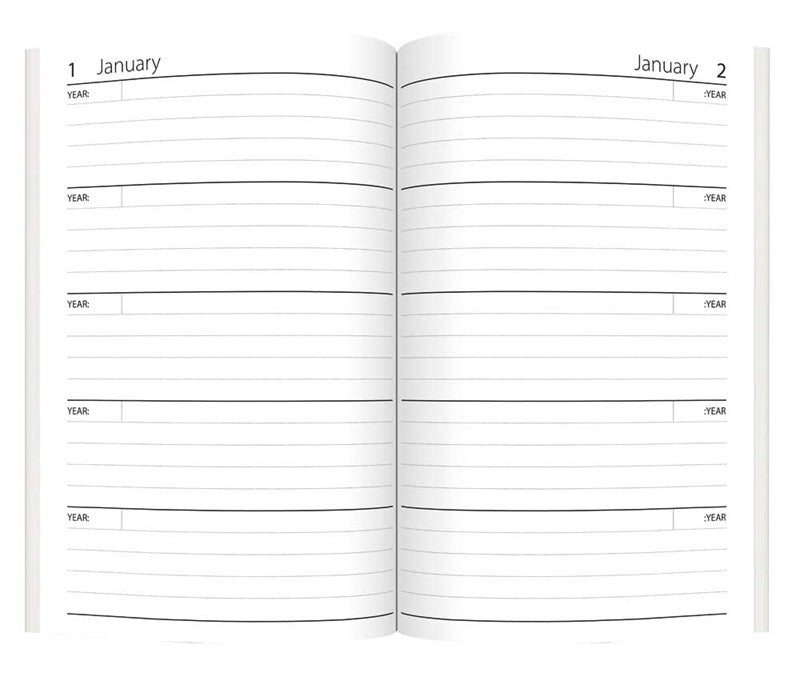 Single A5 Undated 5 Year Day A Page Index Fabric Diary