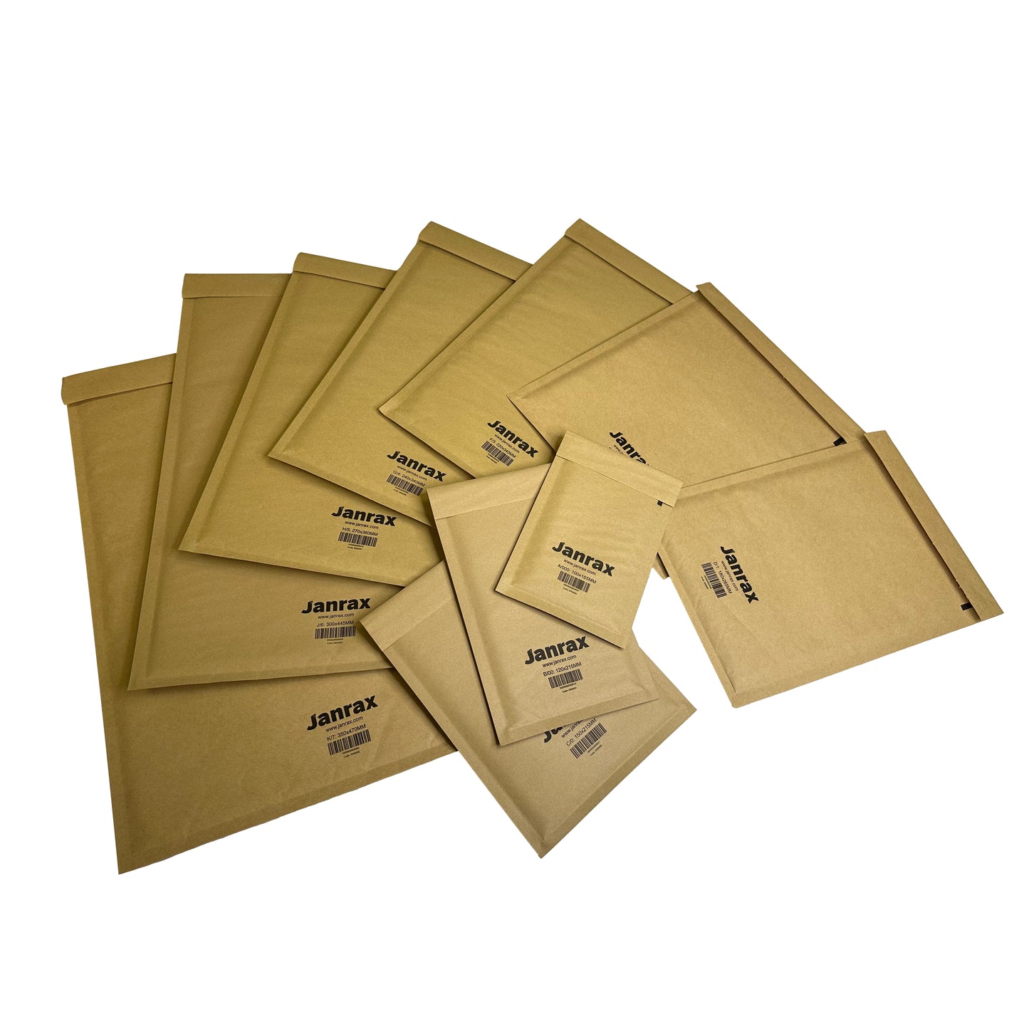 Pack of 100 Bubble Lined Size 5/H Padded Brown Postal Envelopes by Janrax