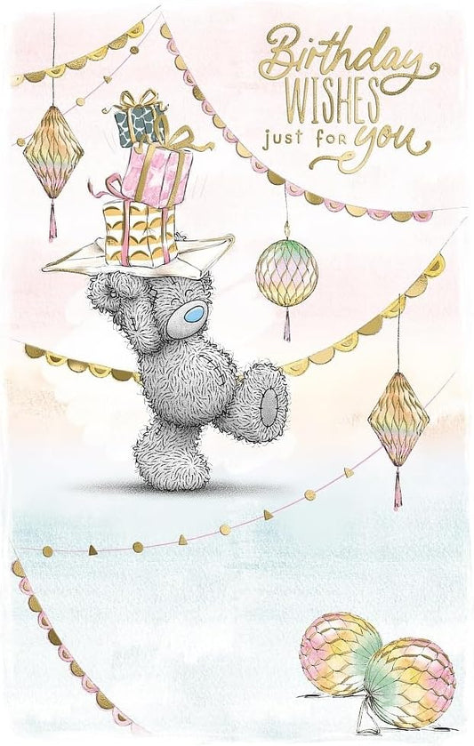 Bear Balancing Gifts Just For You Birthday Card