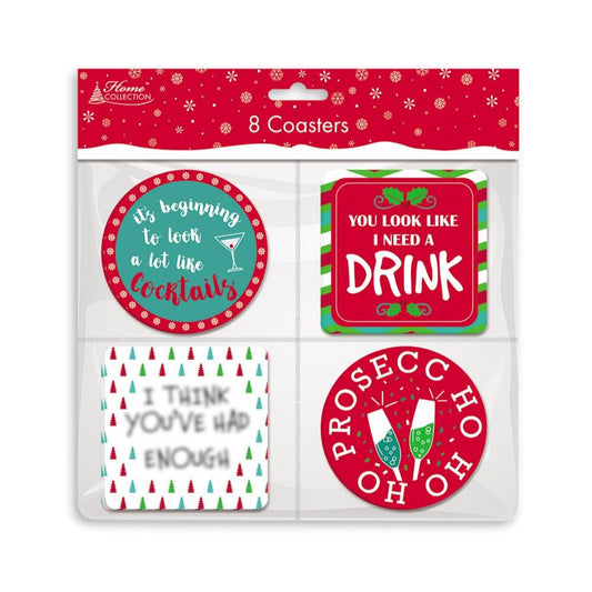 Pack of 8 Novelty Christmas Coasters