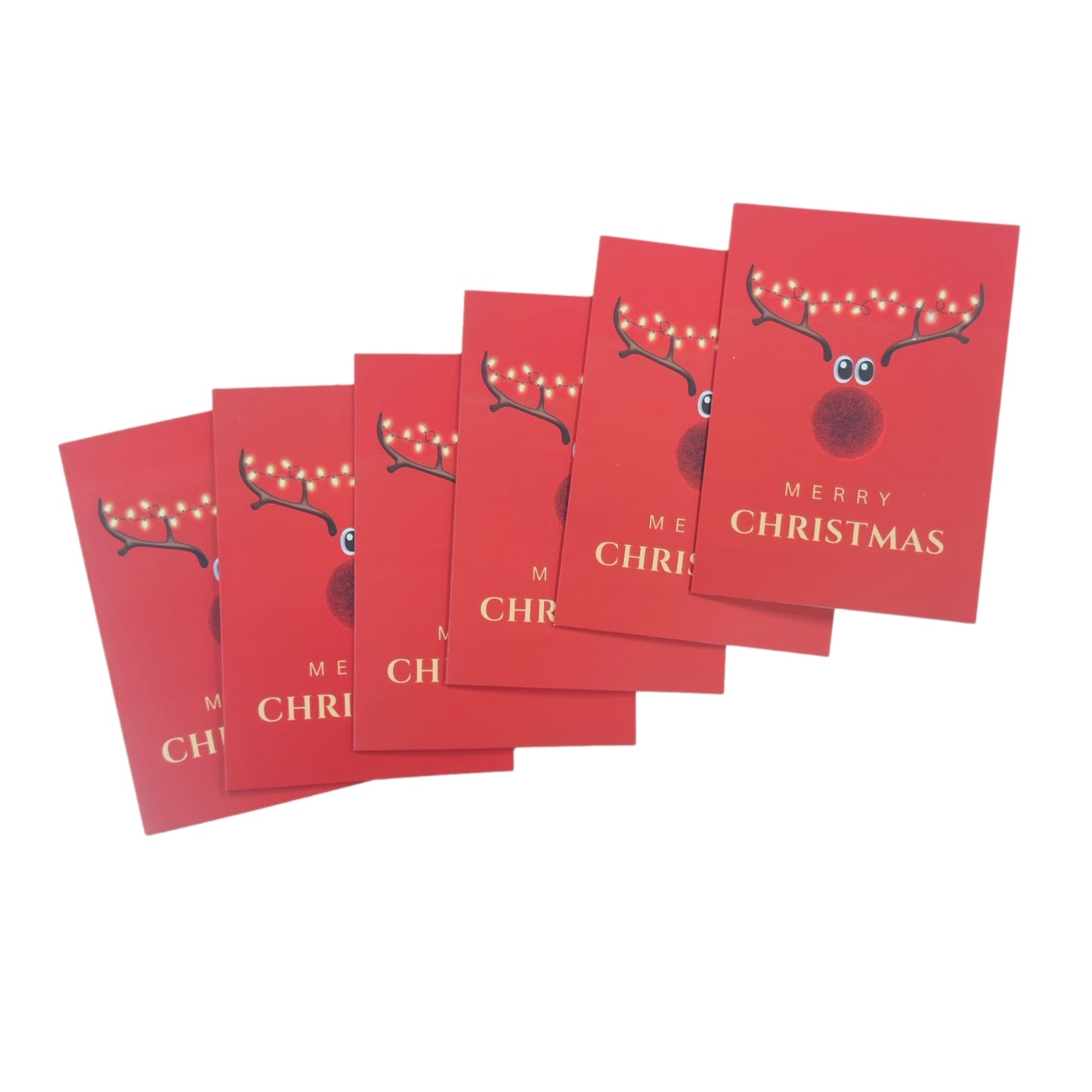 Pack of 20 Reindeer Small Blank Christmas Cards with Envelopes