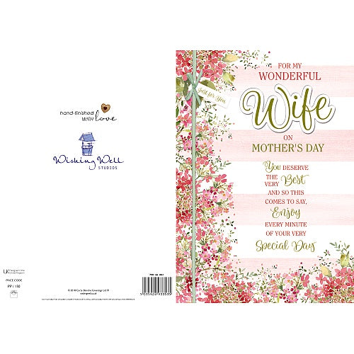 Wonderful Wife Handmade Floral Mother's Day Card
