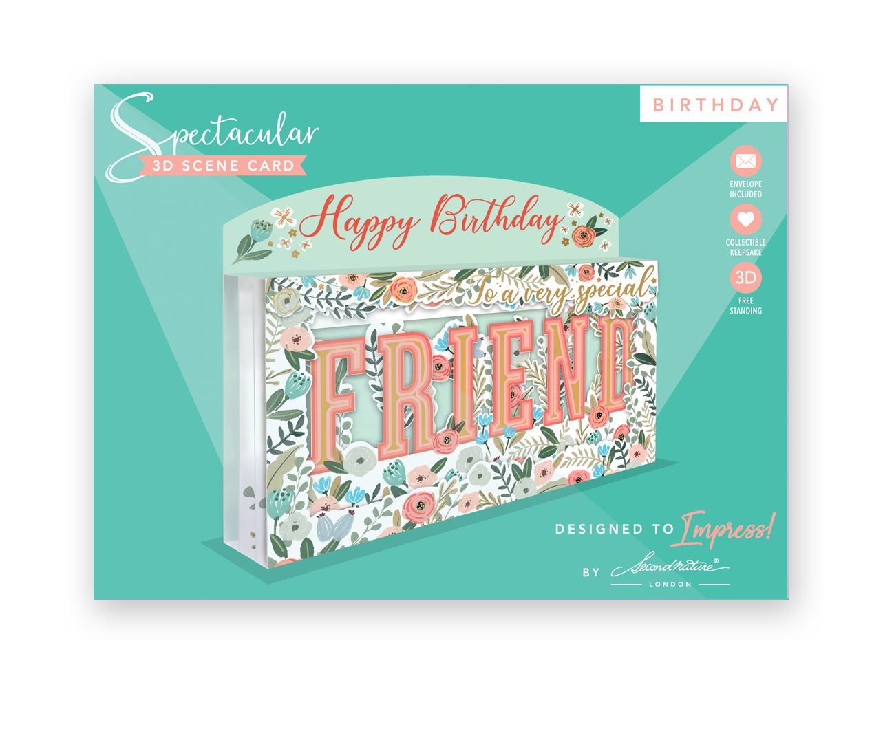 Friend Lettering 3D Birthday Card