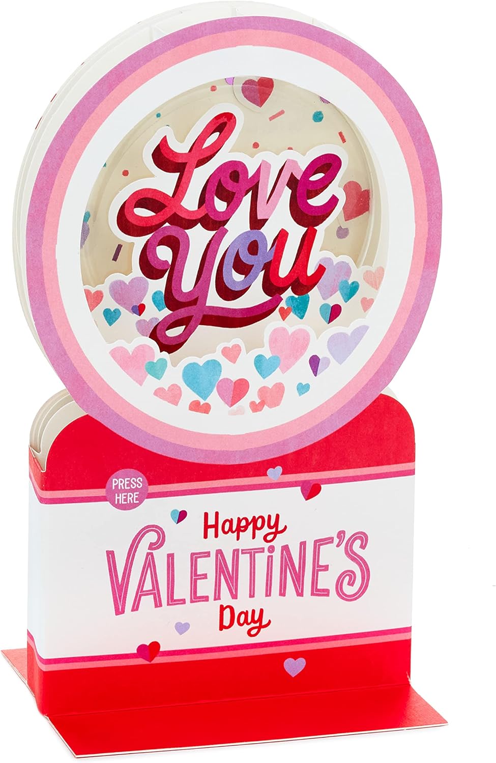 Musical Love You Snow Globe Design Pop Up Valentine's Day Card