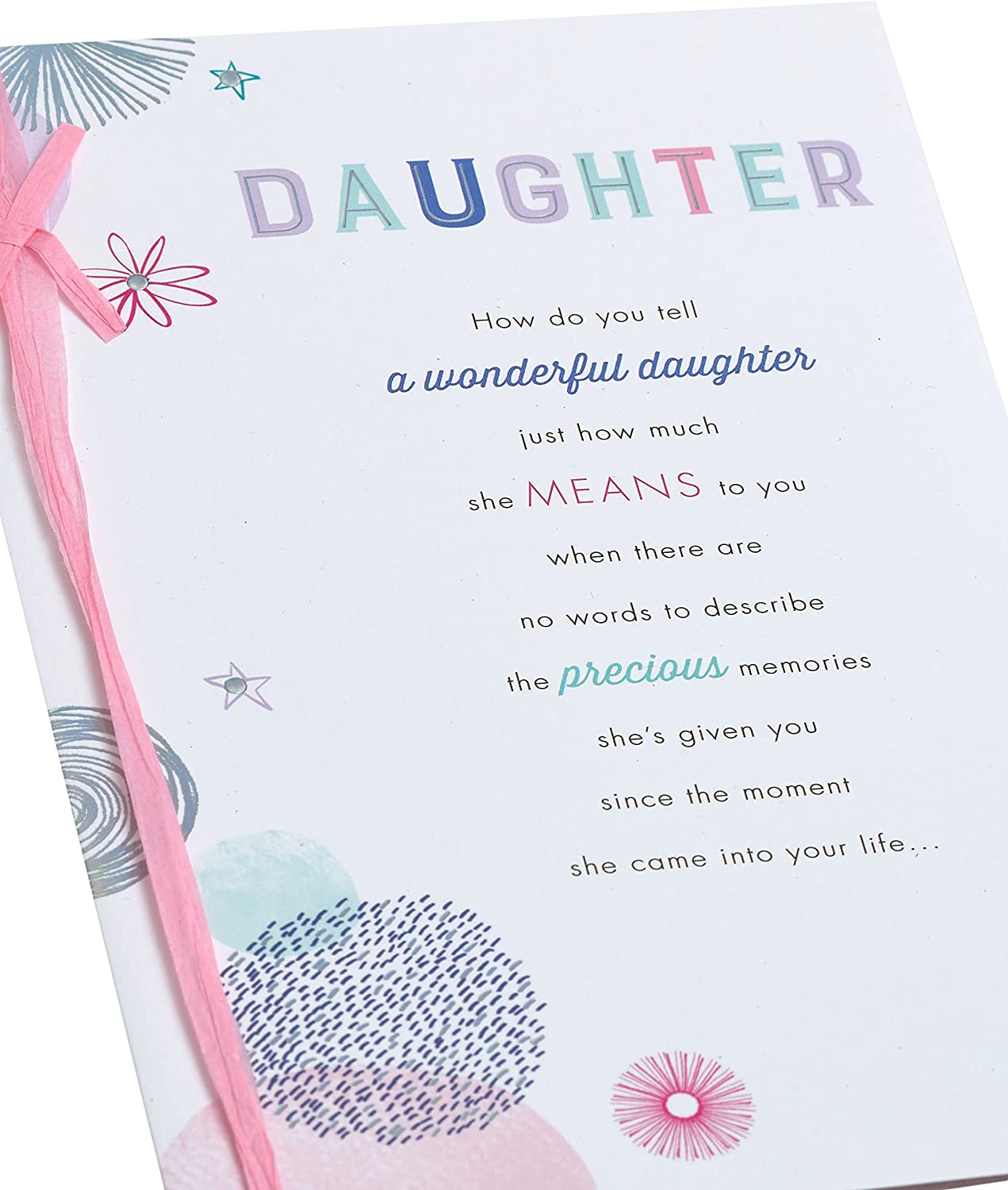 Nice Sentimental Verse Daughter Luxury Birthday Card