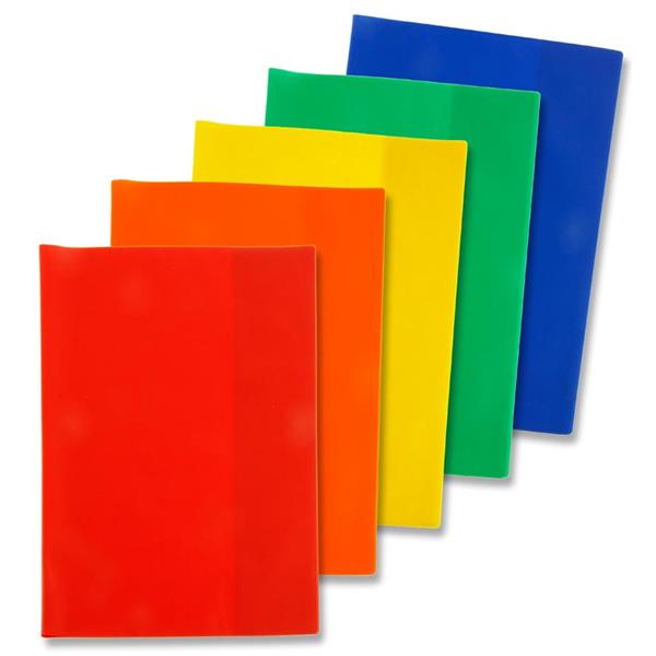 Pack of 5 A4 Pvc Assorted Colours Heavy Duty Copy Book Covers by Student Solutions