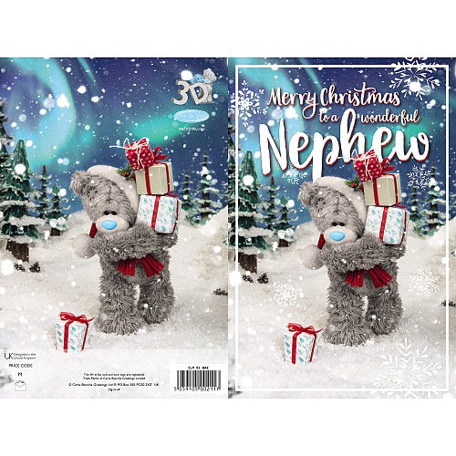 3D Holographic Wonderful Nephew Christmas Card