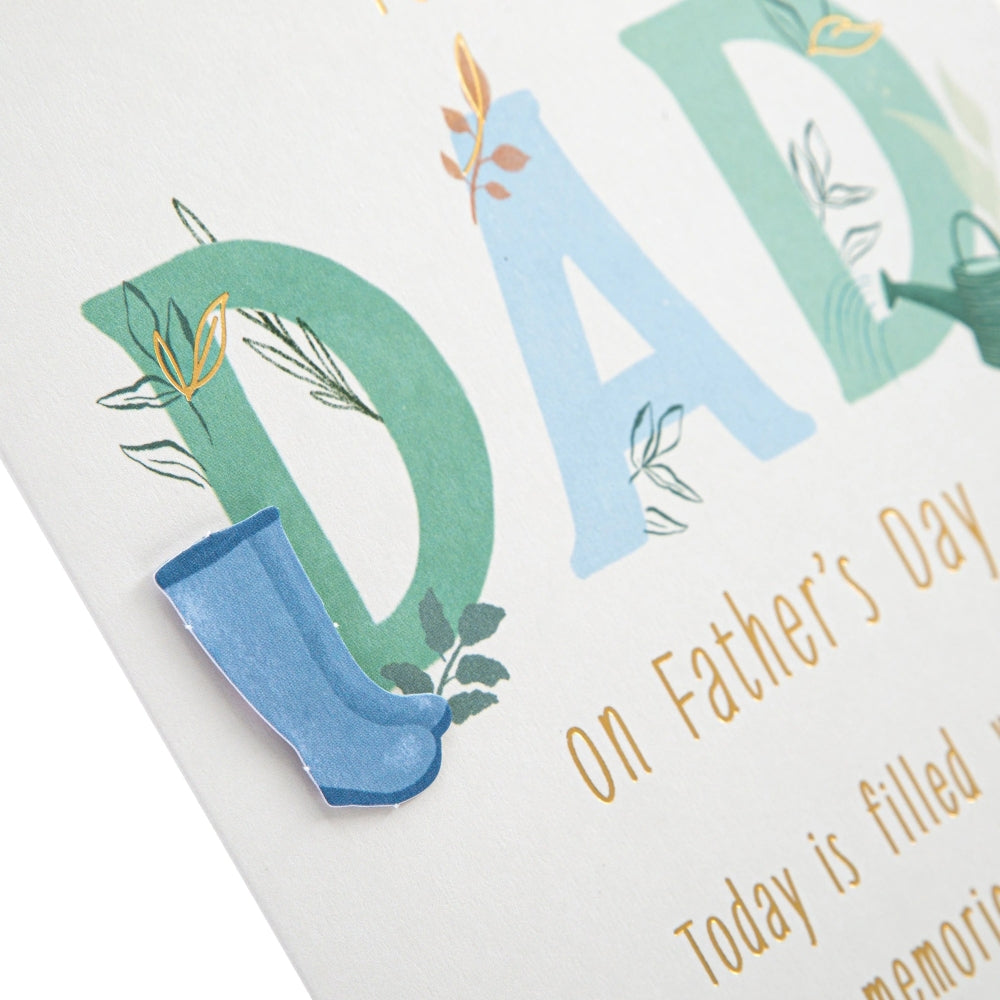 Traditional Poetic Verse with Gold Foil and 3D Add On For Dad Father's Day Card