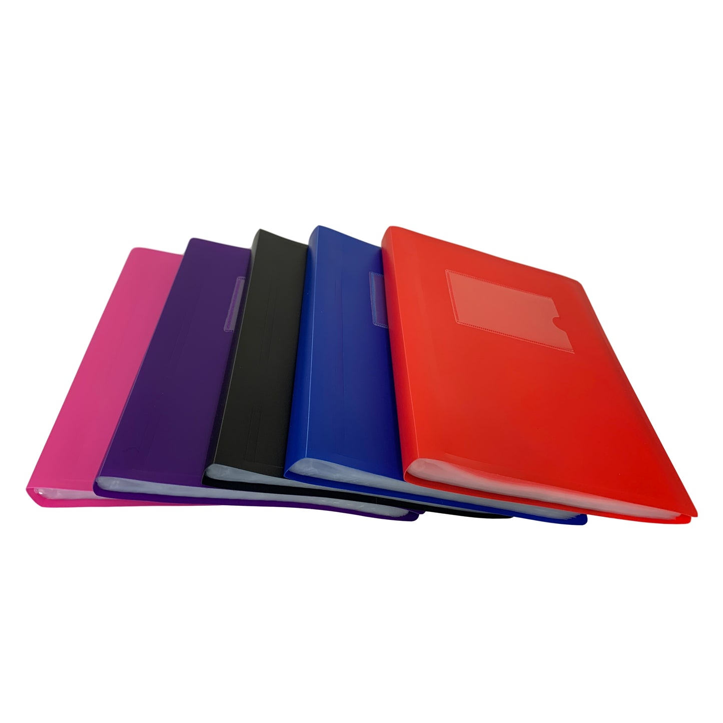 Pack of 5 A5 100 Pocket Purple Flexible Cover Display Books