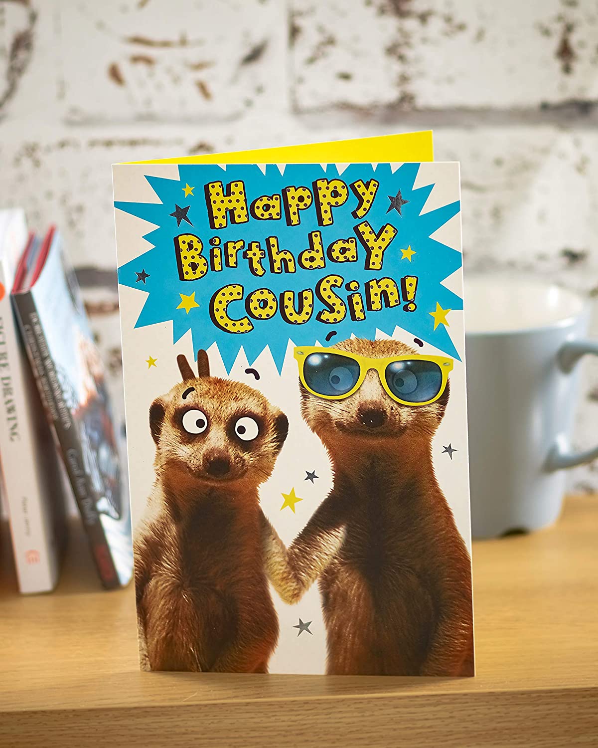 Cousin Cute Meerkat Happy Birthday Funny Card
