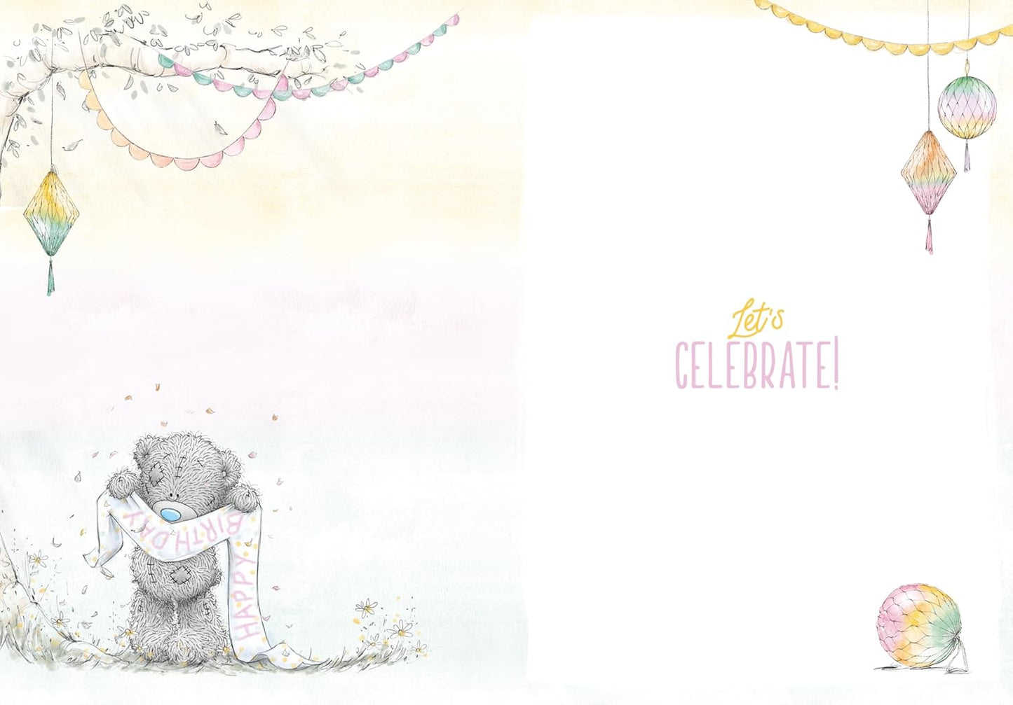 Bear Hanging Lights Around Tree 70th Birthday Card