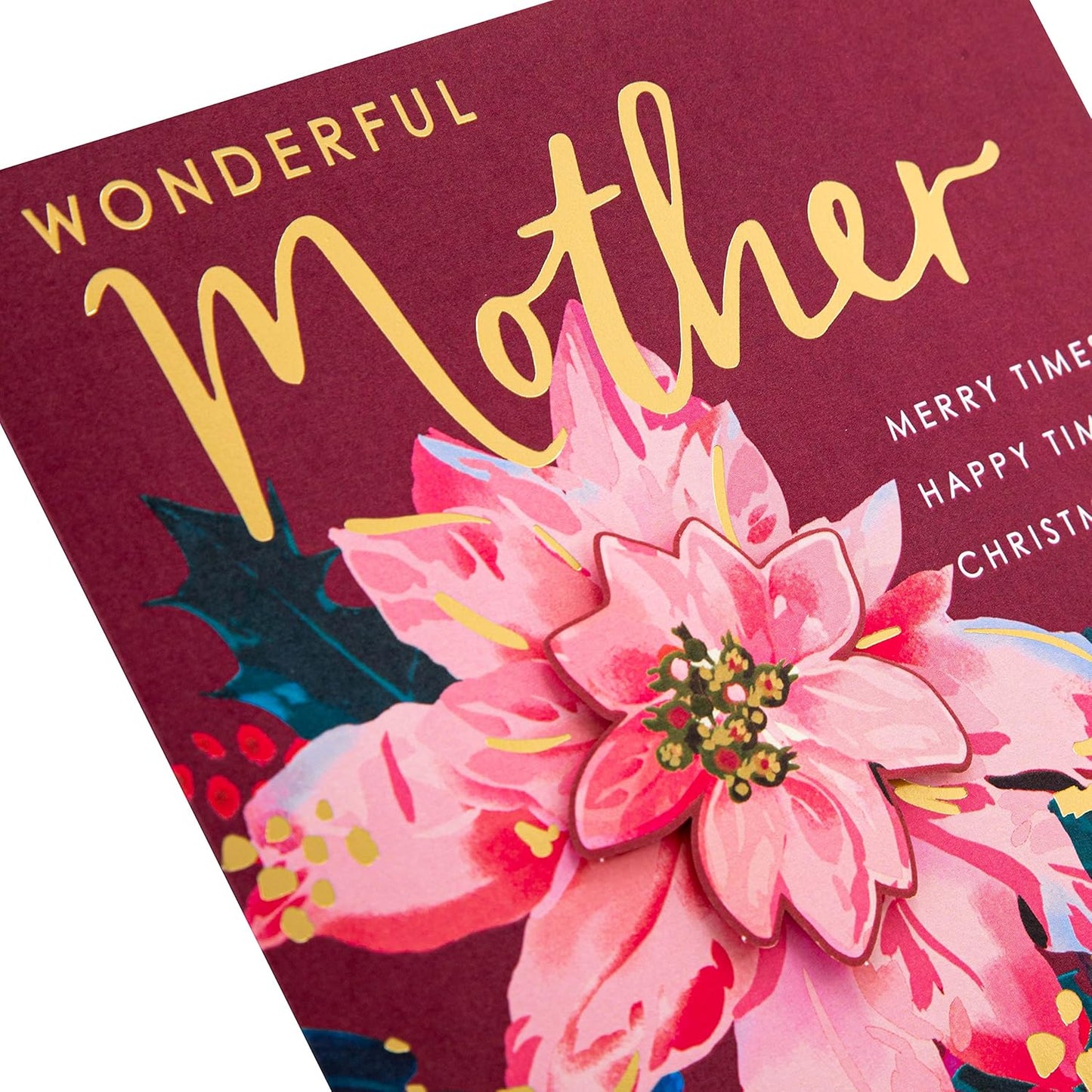 Classic Illustrated Seasonal Floral Design Mother Christmas Card