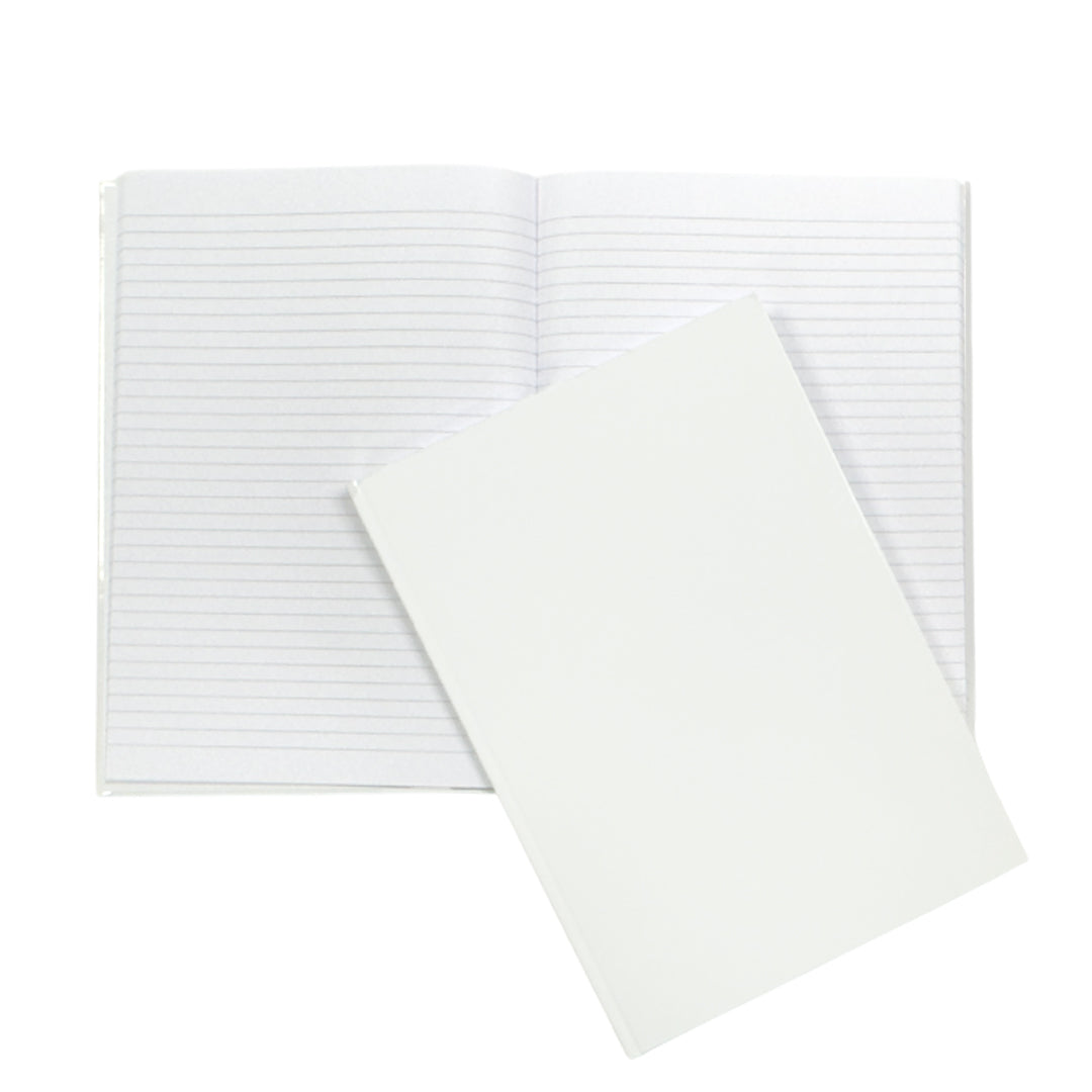 A4 160 Pages 8mm Ruled White Casebound Notebook
