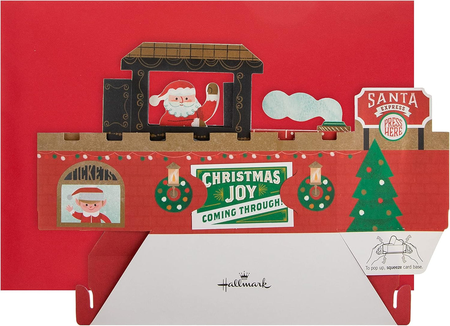 Santa's Polar Express Musical Motion Wheel Pop Up 3D Christmas Card