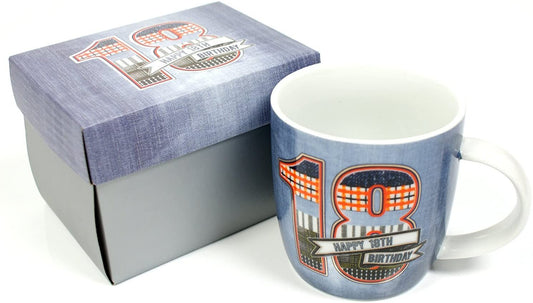 Denim Design Boxed 18th Birthday Mug