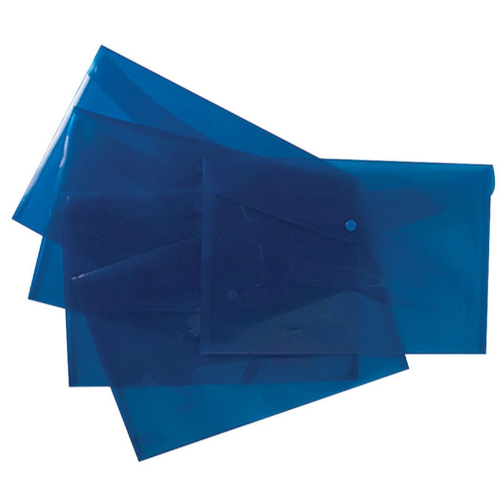 Pack of 25 Blue A4+ Foolscap Stud Document Wallets