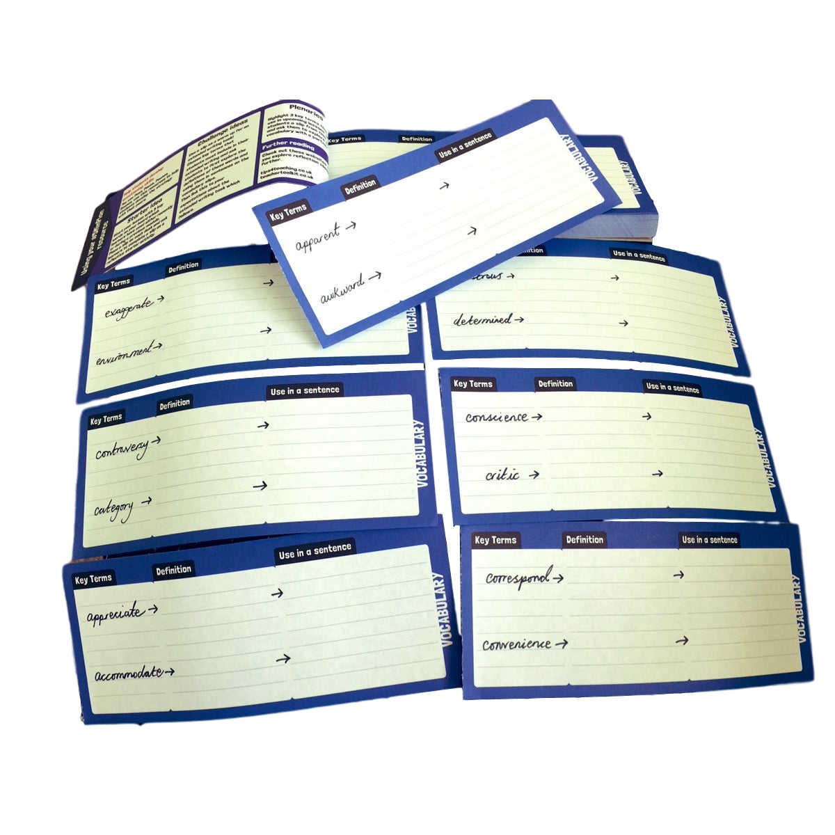 Classroom Support Key Vocabulary Review Sheets 150 Leaves