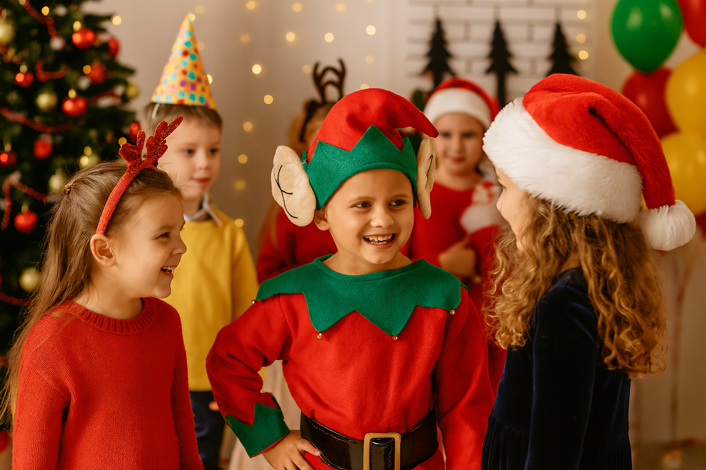 Child's Christmas Elf Fancy Dress Costume 4-6 Year Olds