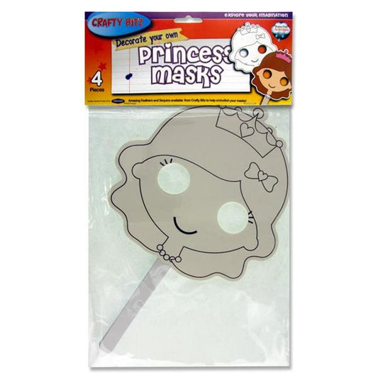 Pack of 4 Decorate Your Own Princess Masks by Crafty Bitz