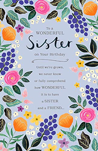 Floral Sister Birthday Card With Nice Verse
