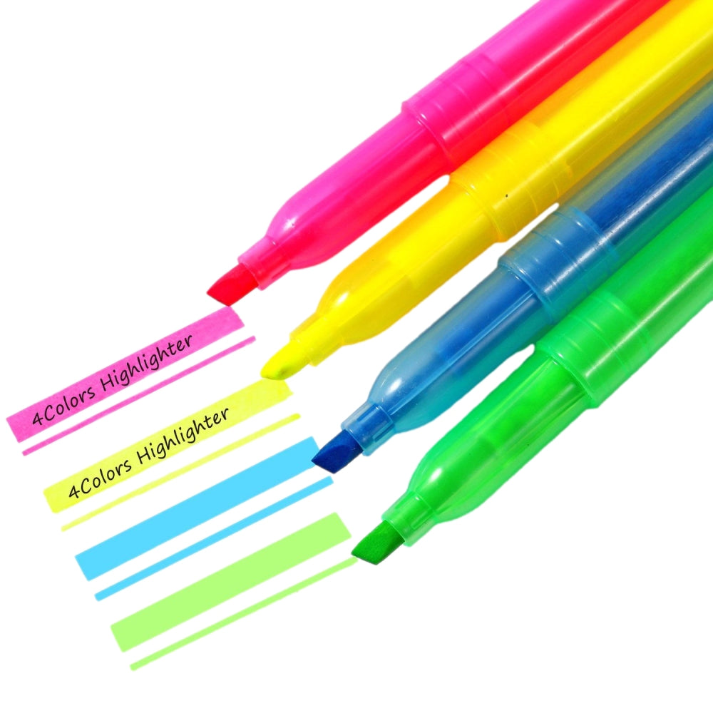Pack of 4 Colours Highlighter Marker Pens