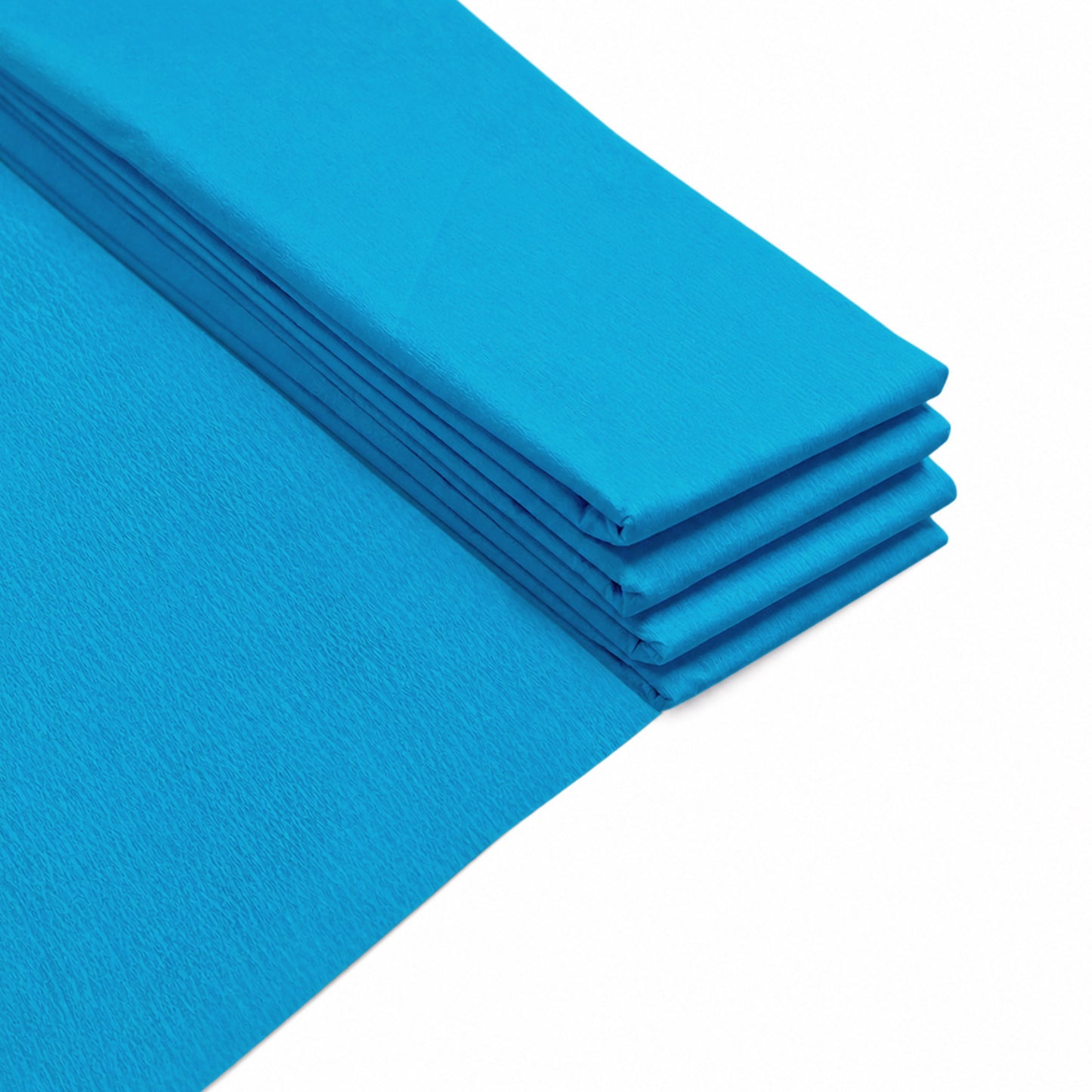 Pack of 5 Blue Crepe Paper Sheets 50cm x 2m 17GSM 35% Stretch Craft Paper