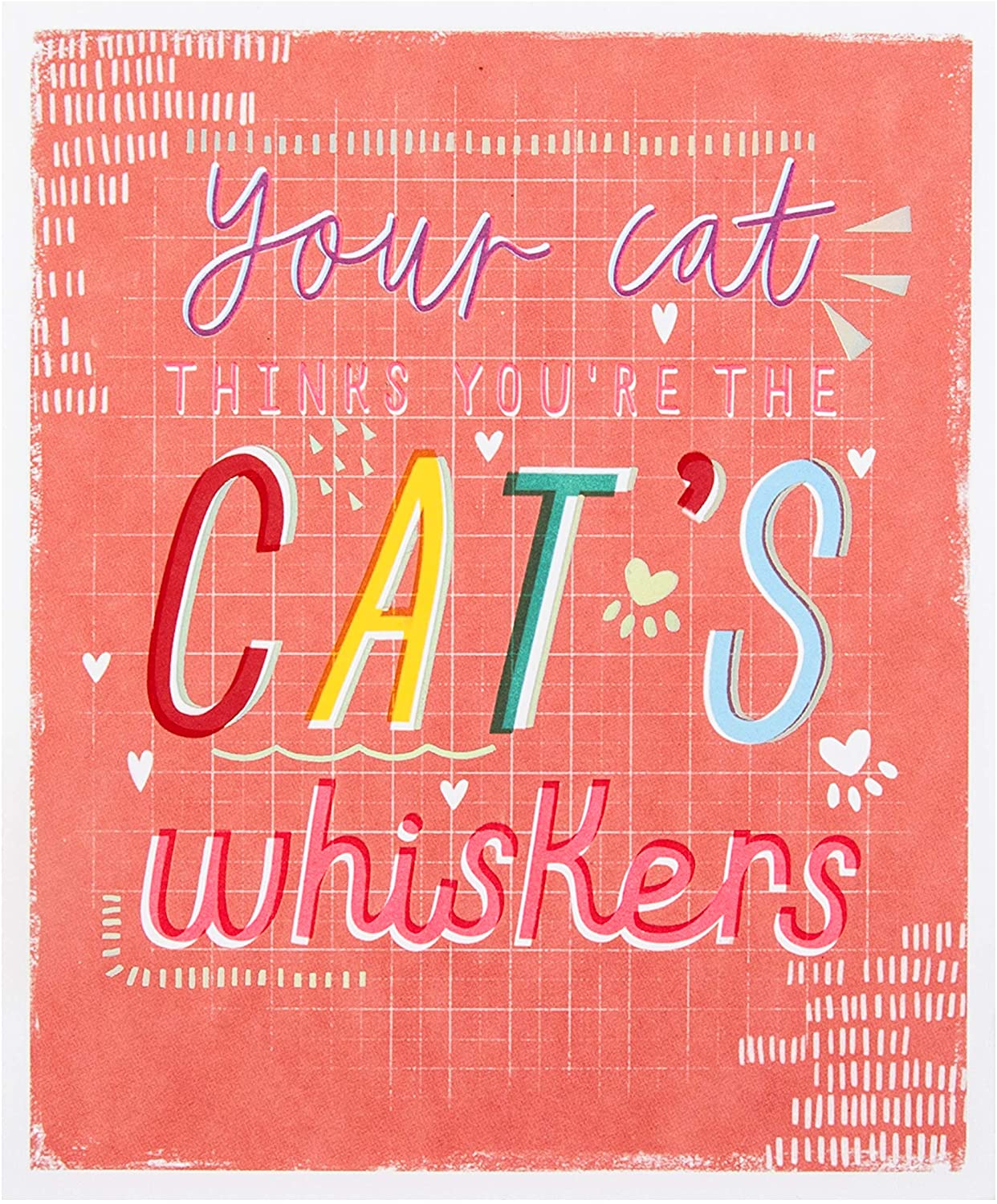 From The Cat Embossed Text Design Valentine's Day Card