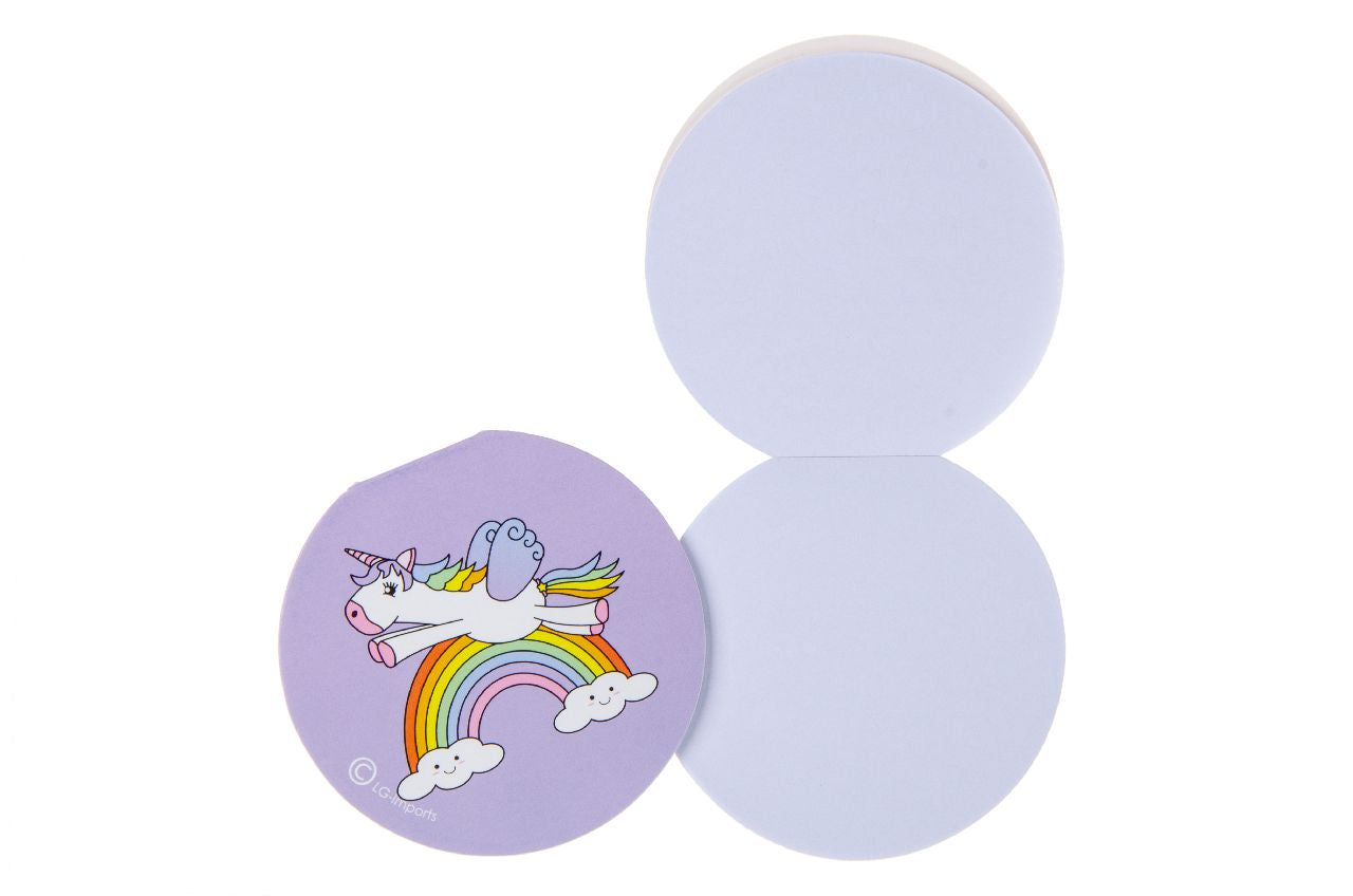 Box of 48 Round Unicorn Design Notebooks 8cm