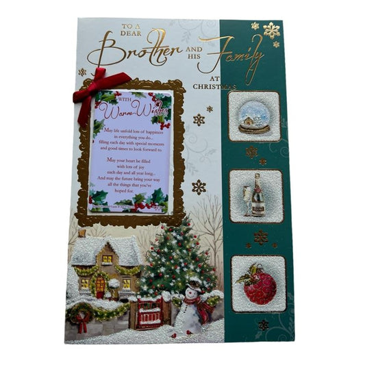 To Brother And Family Christmas Card with a Keepsake Card