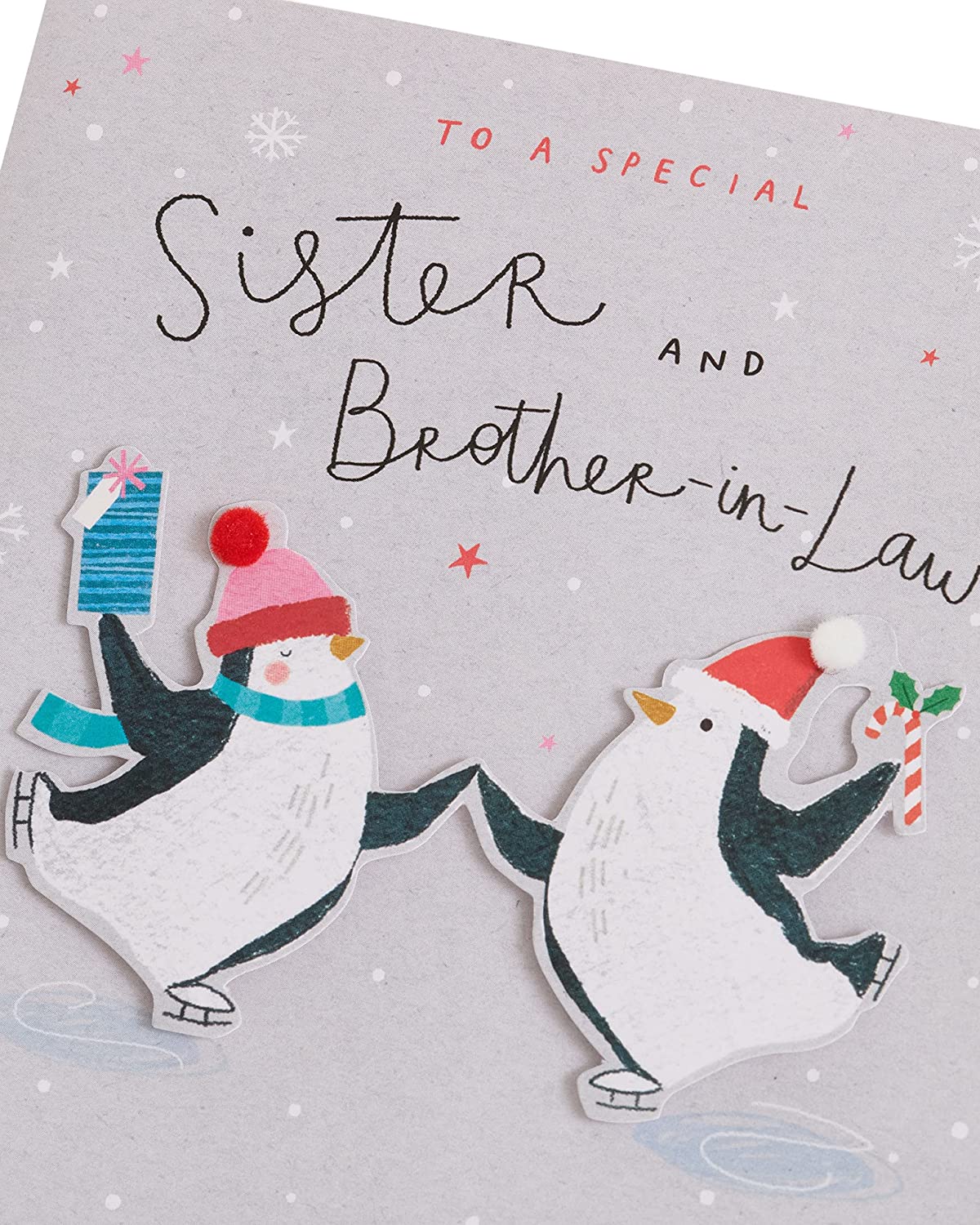 Penguins Dancing Special Sister & Brother-in-Law Christmas Card 