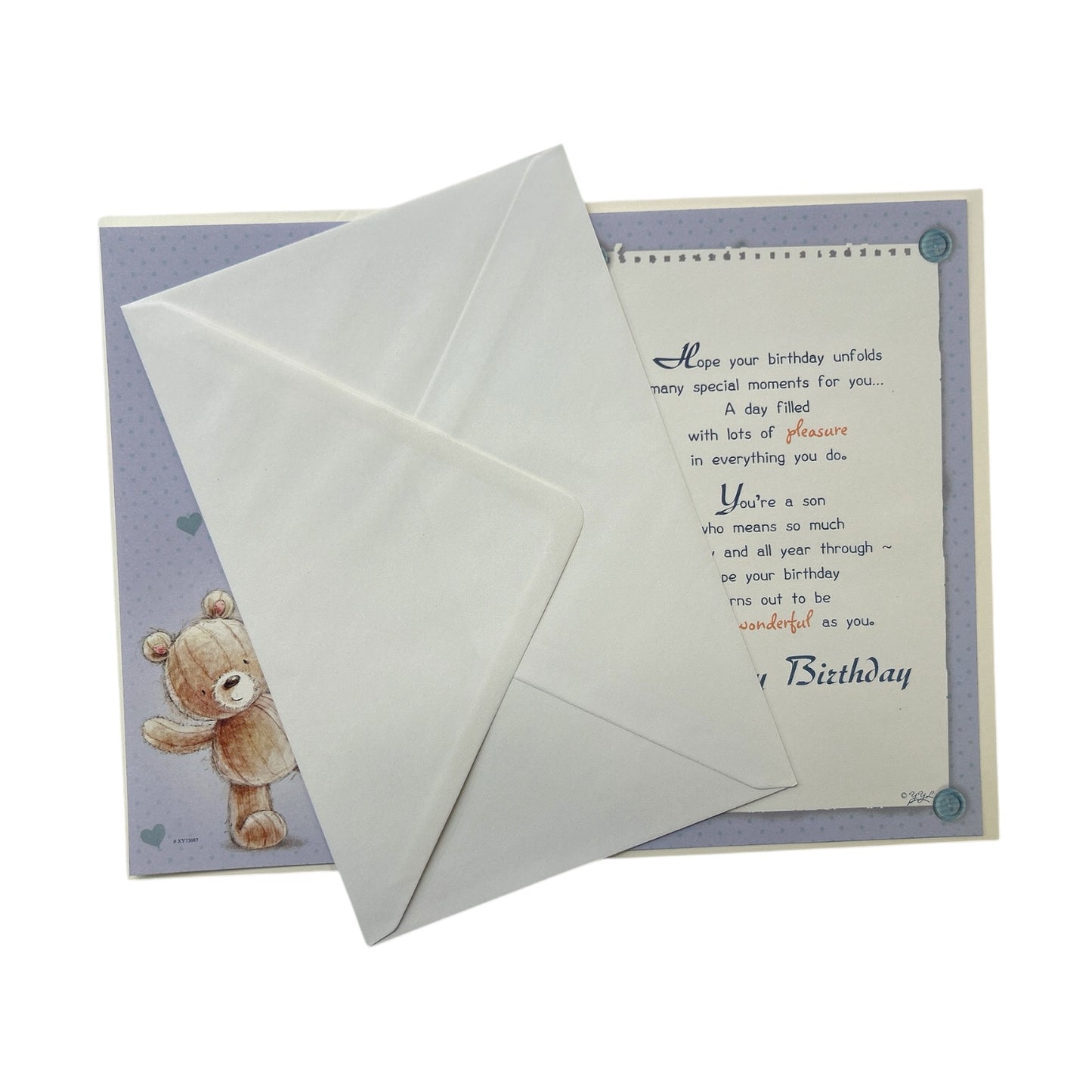 For Son Teddy Playful Pose Design Birthday Card