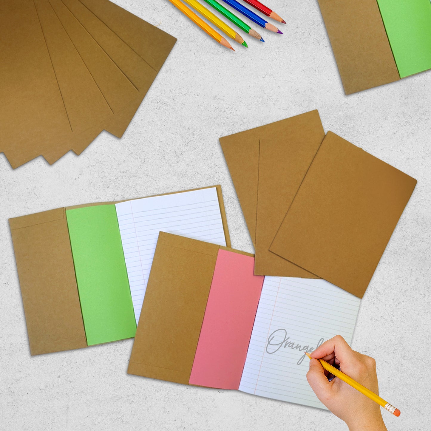Pack of 5 9x7" Kraft Paper Exercise Book Covers by Janrax