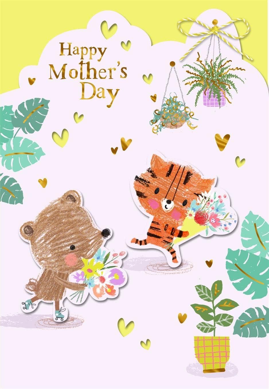Bear and Tiger Happy Mother's Day Card
