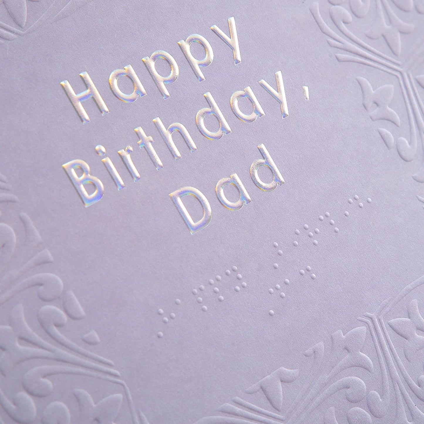 Dad Birthday Card Contemporary Patterned Design Braille