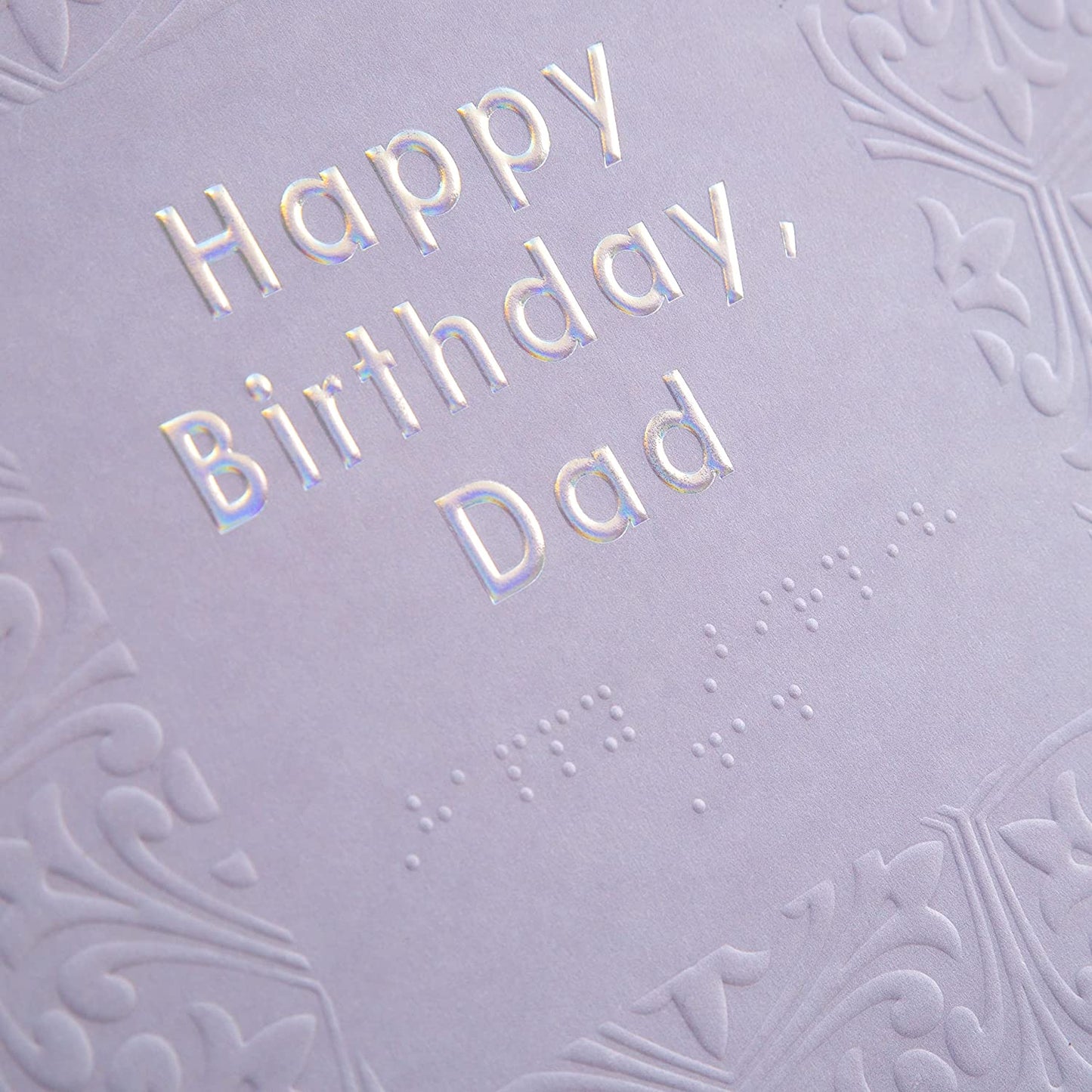 Dad Birthday Card Contemporary Patterned Design Braille 