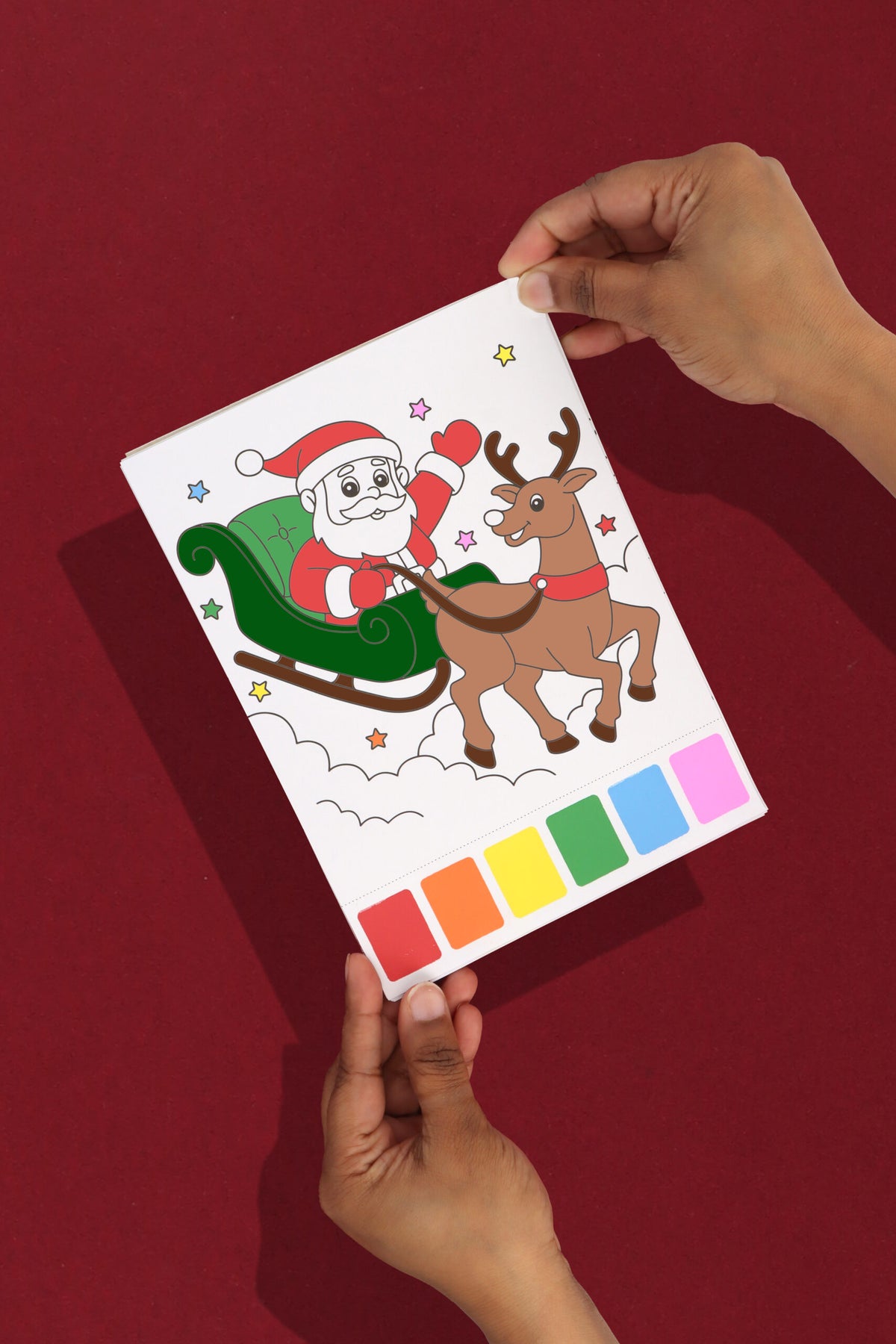 Pack of 12 Christmas Water Colouring Set (21cm x 15cm)