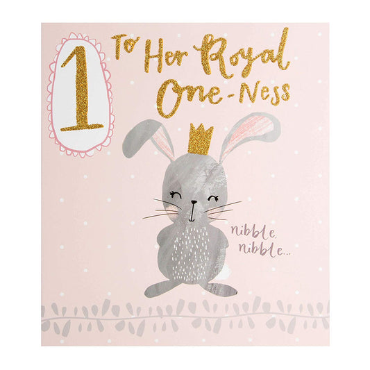 Hallmark Bunny 1st Birthday Card 'Royal One-Ness' 