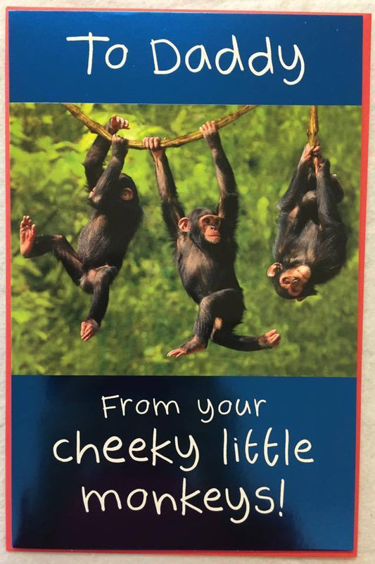 Funny From Little Monkeys Dad Happy Father's Day Card Humour Greeting Card 