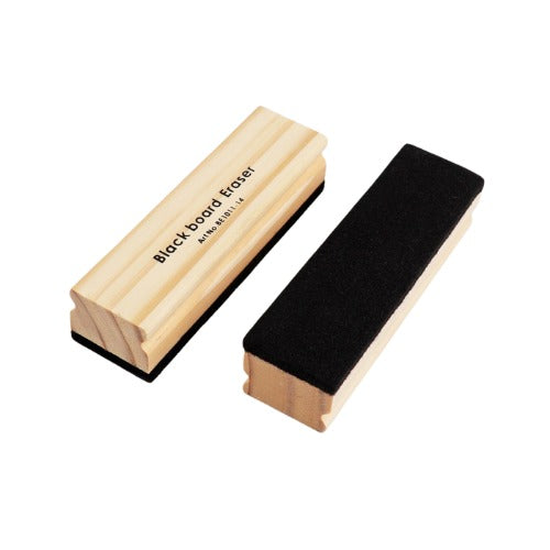 Single Janrax Wooden Black Board Eraser 14 x 4 x 3cm – Classic Wood & Felt Chalkboard Cleaner