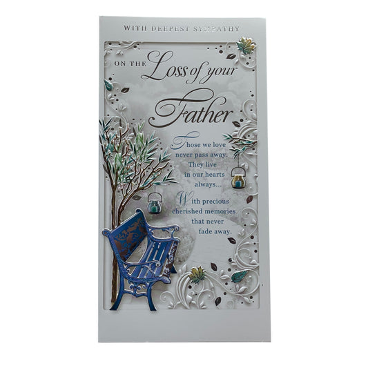 On The Loss of Your Father Autumn Design Sympathy Opacity Card