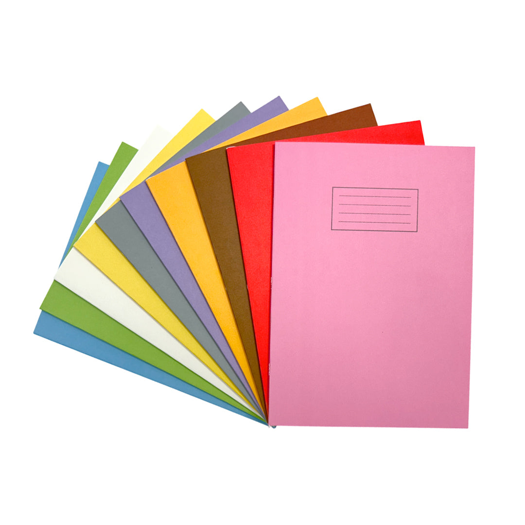 Pack of 10 Janrax A4 Assorted 80 Pages Feint and Ruled Exercise Books