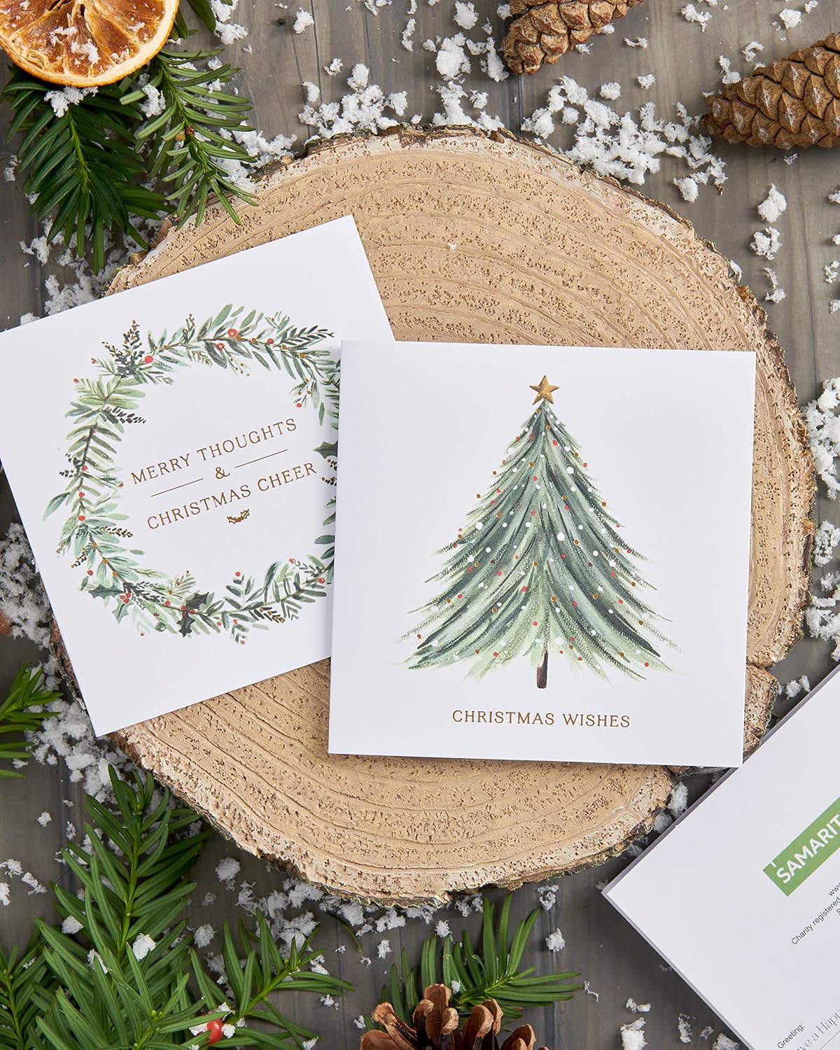 Multipack of 10 Berry Christmas Luxury Design Christmas Cards with Envelopes