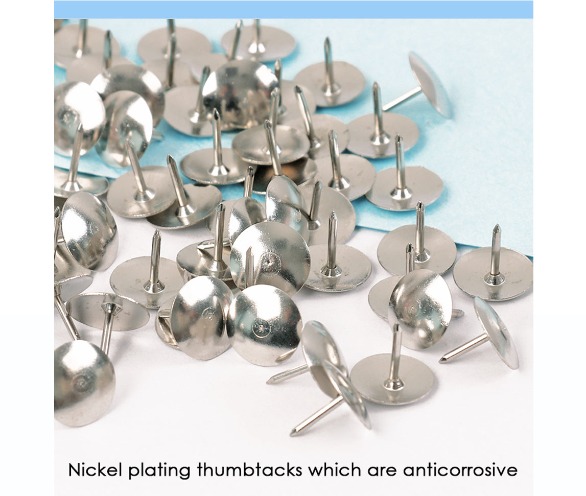 Pack of 1200 Nickel Thumbtacks 11mm