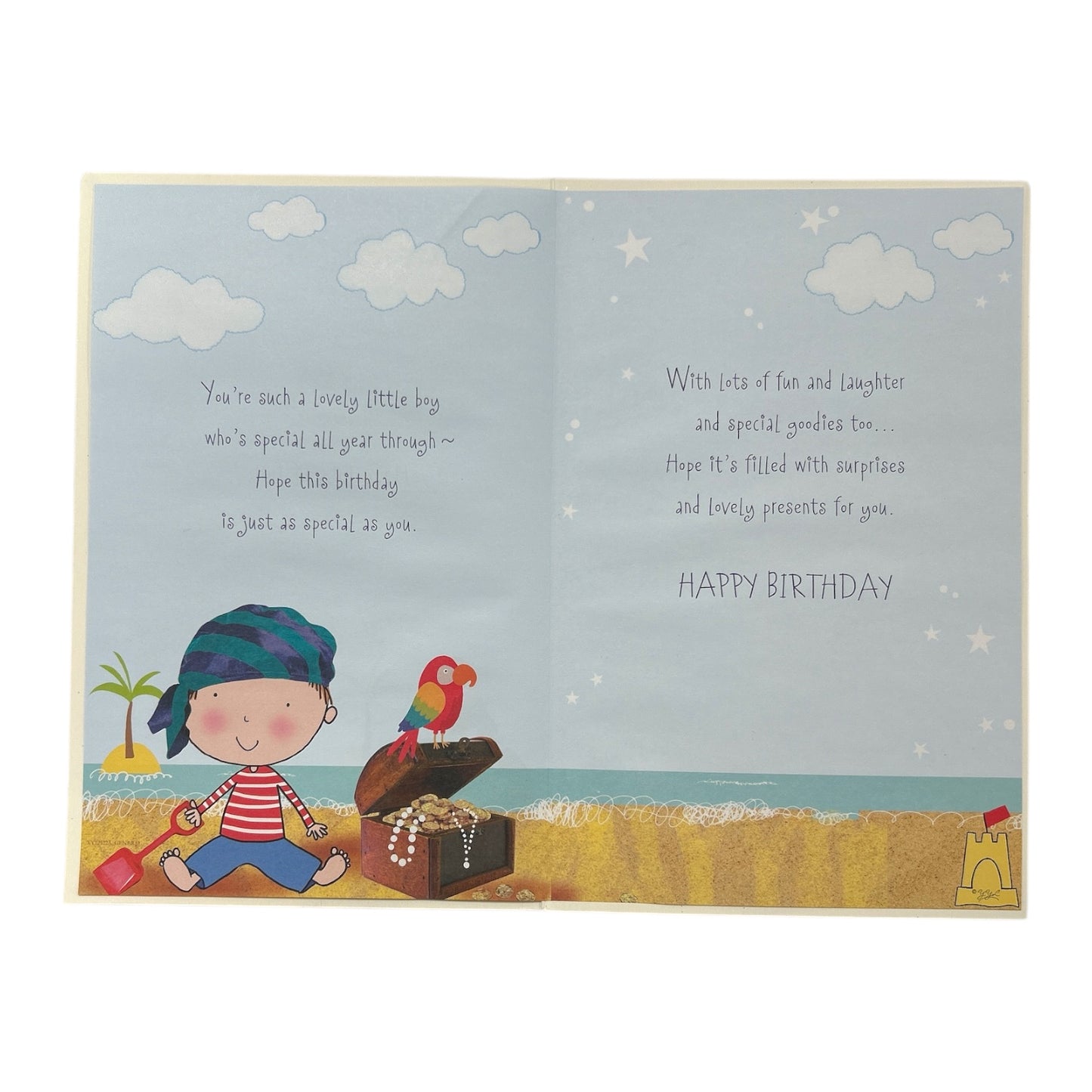 Son Age 2 Juvenile Boy Near Beachside Birthday Card With Badge
